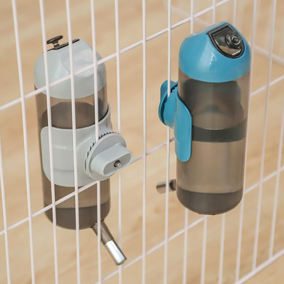 Hunde Trinkflasche [Grau, 700ml] Haustier Wasserspender Auslaufsichere Hund Katzen Kaninchen Käfig W