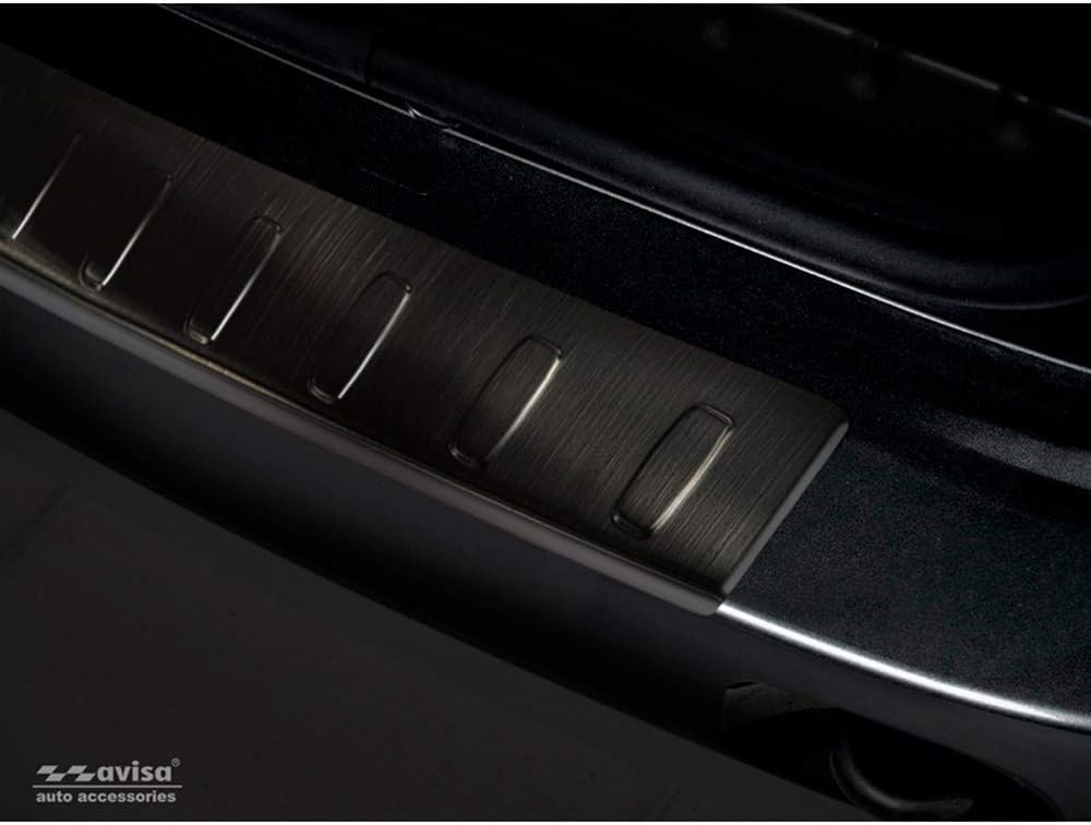 Avisa Schwarz Edelstahl Heckstossstangenschutz kompatibel mit Dacia Duster 2010-2017 'Ribs'
