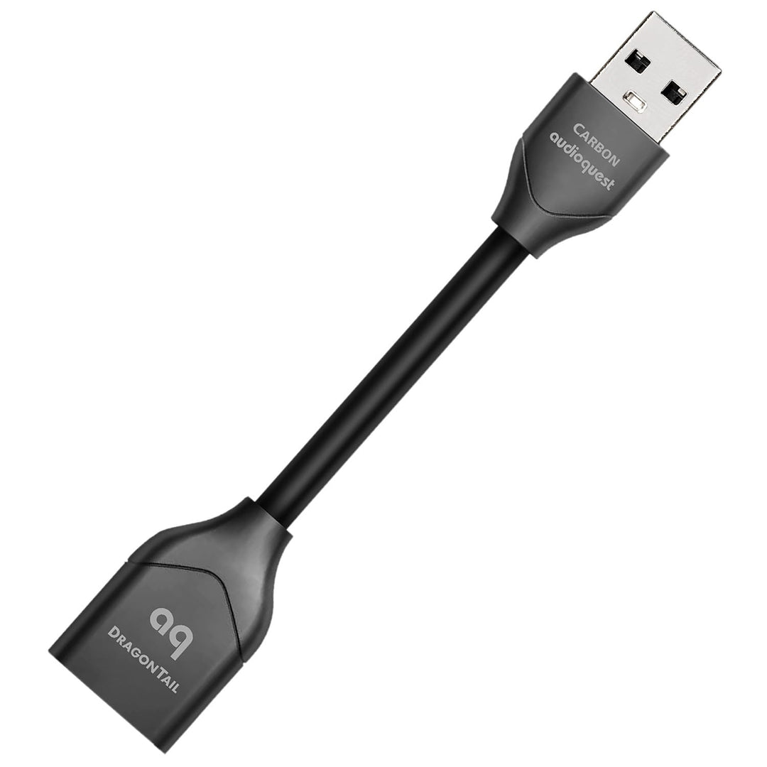 Audioquest DragonTail USB-Kabel (0,112 m, USB A/USB A, USB 2.0, Stecker/Buchse) Schwarz