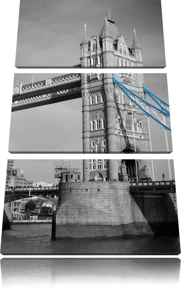 Pixxprint Tower Bridge in London als Leinwandbild - Grösse: 3-Teilig (120x80cm) - Wandbild - Kunstdr