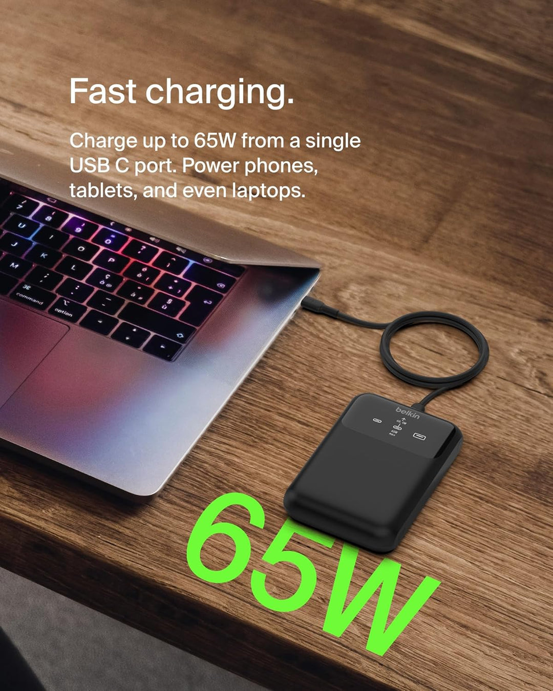 Belkin BoostCharge 3-Port Laptop Powerbank 20K, USB-C-Anschlüsse und USB-A-Anschluss, USB-C Power De