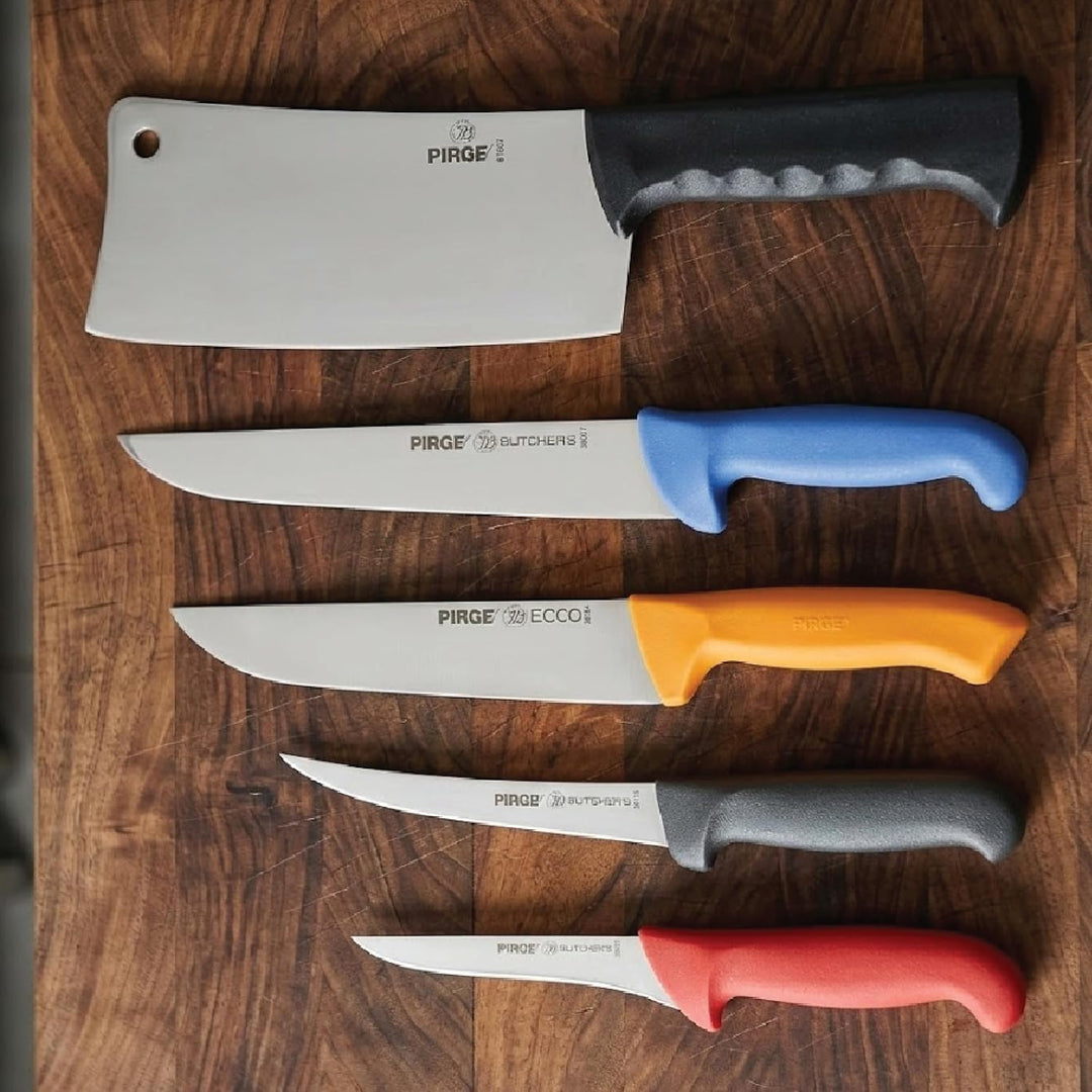 Pirge Metzgermesser Set 5 TLG Schlachtermesser - Fleischermesser - Stechmesser - Exzellenter Schärfe
