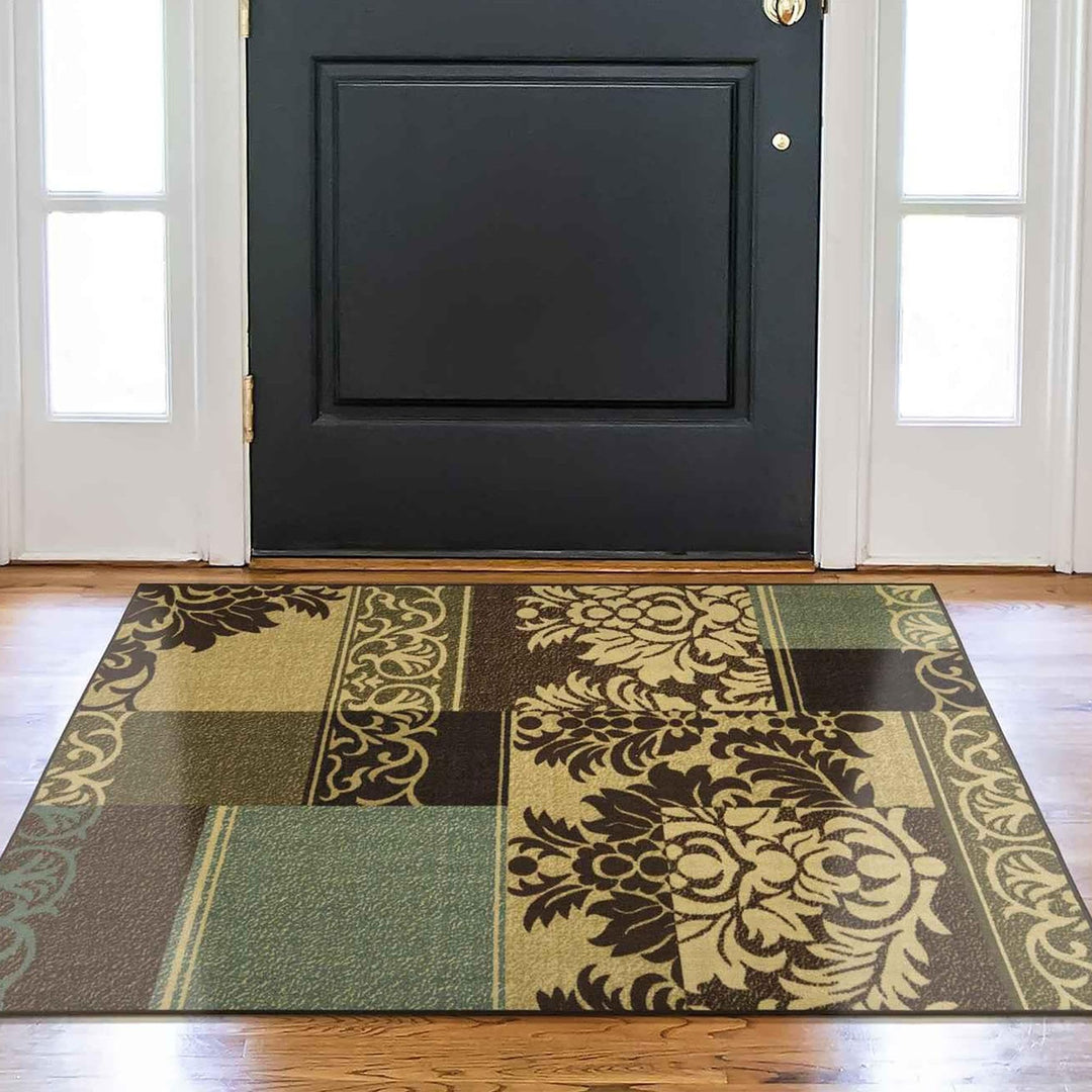 Ottomanson Ottohome-Kollektion Teppich mit Gummirückseite und modernem Damast-Design, 100 cm x 150 c