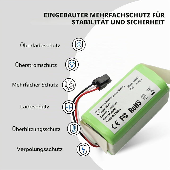 K KYUER 3600mAh Staubsauger Akku Kompatibel mit Qihoo 360 S5 S7 S7 Pro 360 T90 X9 Roboter Vacuum Cle