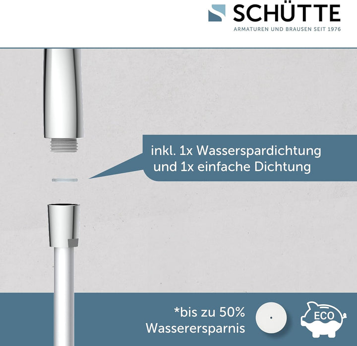 SCHÜTTE Handbrause CAPRI mit Samtstrahl-Technologie | Duschkopf mit über 300 Düsen und 3 einstellbar
