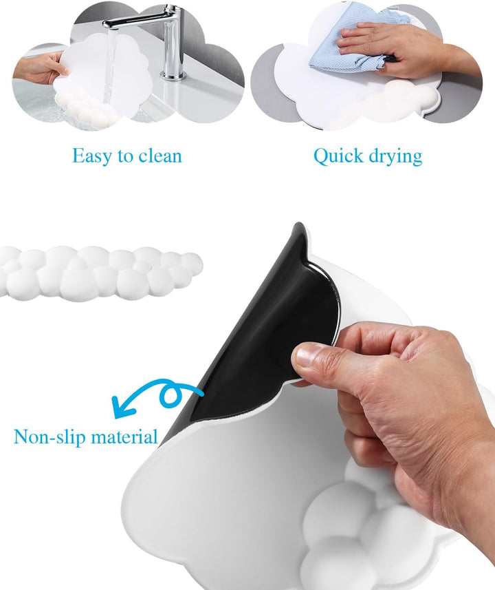 Wolke Handballenauflage Tastatur, Ergonomisch Wolke Mousepad Handgelenkstütze, mit Memory-Schaum, Ni
