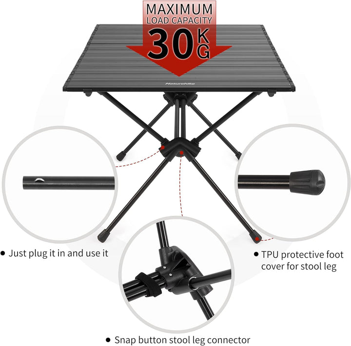 Naturehike Campingtisch Klapptisch aus Aluminium Ultraleicht Camping Tisch Klein Tragbar Campingtisc