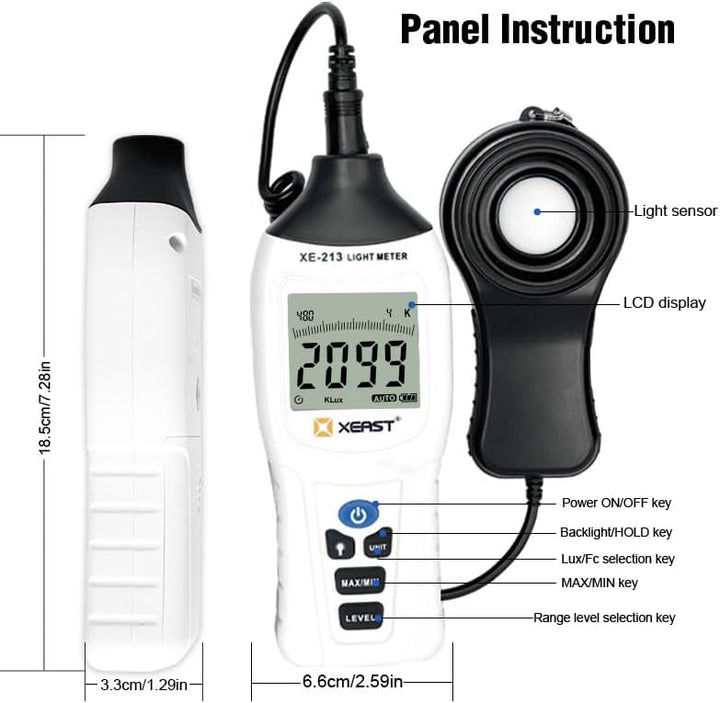 New Digital Luxmeter Tragbare Belichtungsmesser Fotografie 400K Lux Tester LCD Flash Photo, Fotometr