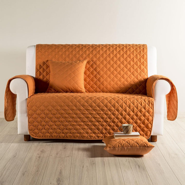 Caleffi - Moderner Sofabezug für 3-Sitzer, Orange Orange 3 Sitze, Orange 3 Sitze