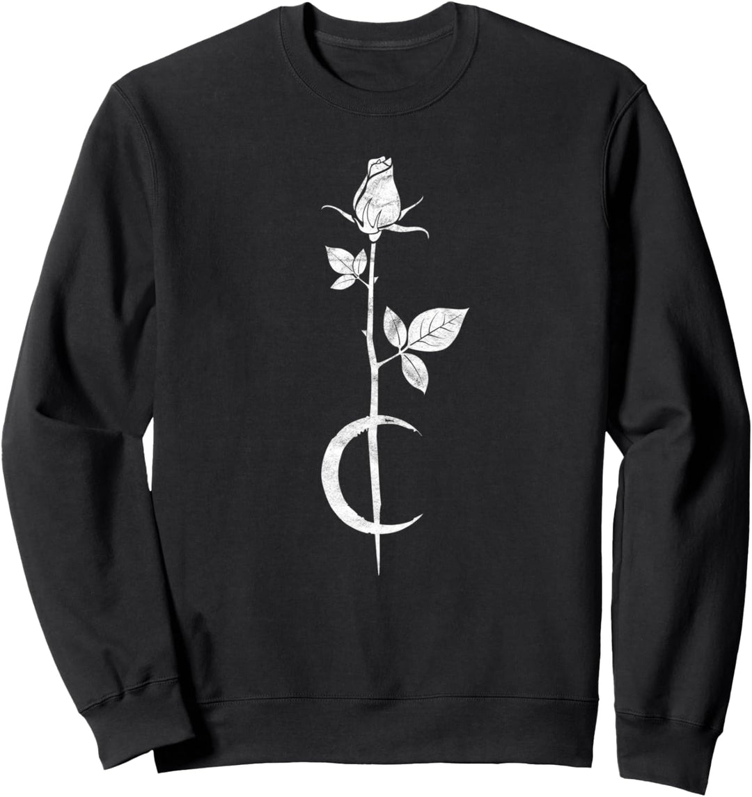 Moon Rose Okkult Gothic Flower Witchcraft Hexe Tarot Sacred Sweatshirt