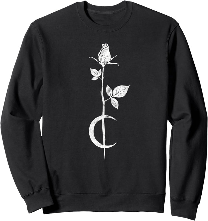 Moon Rose Okkult Gothic Flower Witchcraft Hexe Tarot Sacred Sweatshirt