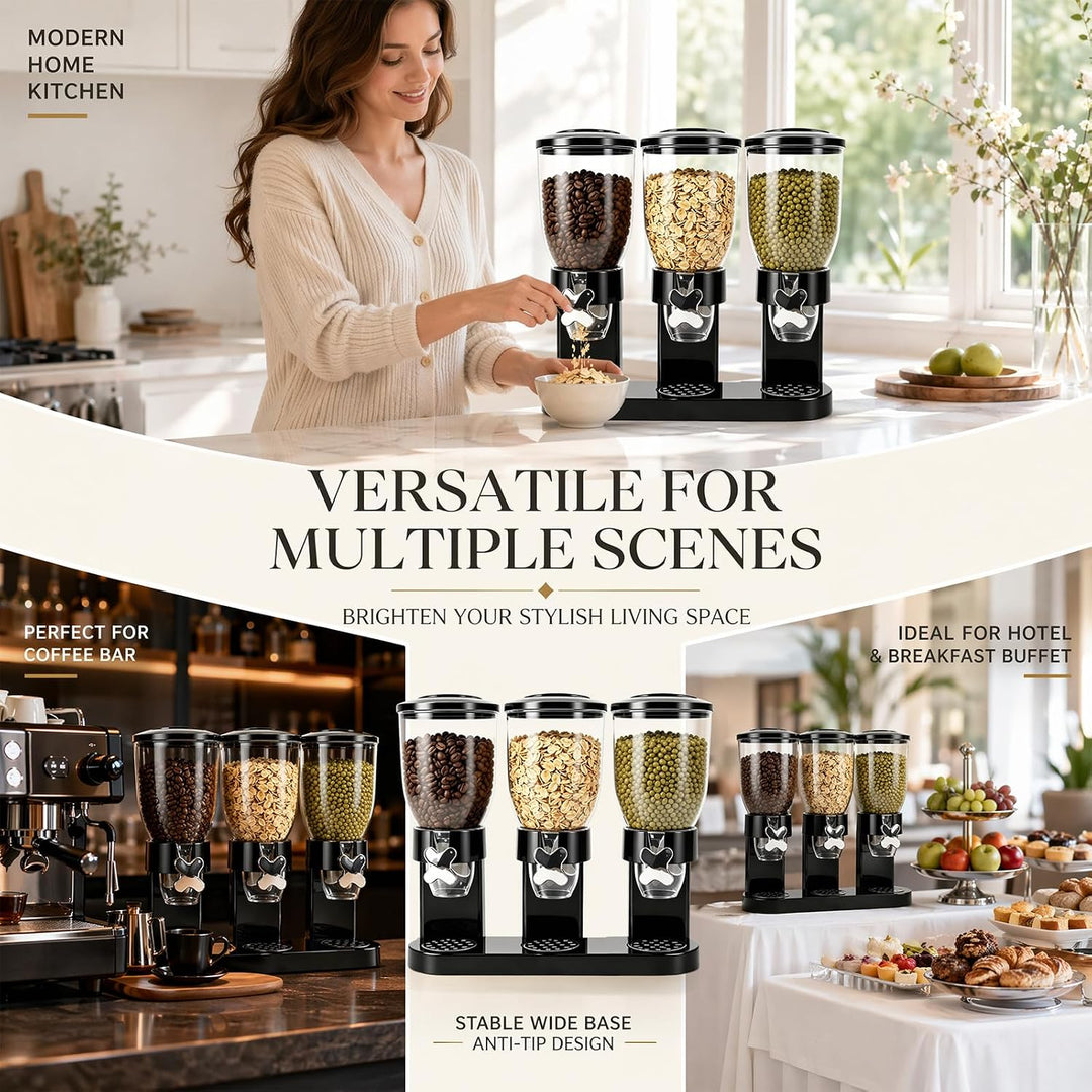 Cereal Dispenser Countertop, 2L Lebensmittelspender, Müslispender Luftdichte Behälter für Müsli, Rei