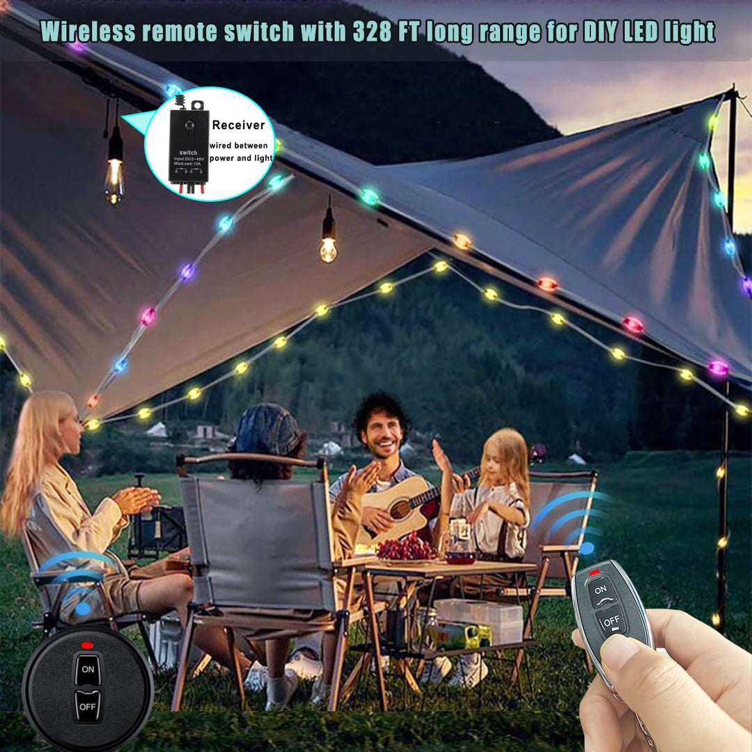 12v funkschalter mit fernbedienung, kabelloser Lichtschalter DC 5V/12V/24V/48/10A Mini Relais Wirele