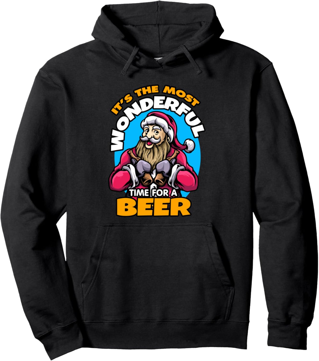 Es ist die schönste Zeit für ein Bier Weihnachten Pullover Hoodie