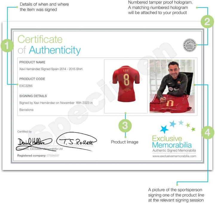 Spanien 2014-15 Trikot, signiert von Xavi Hernandez. Gerahmt