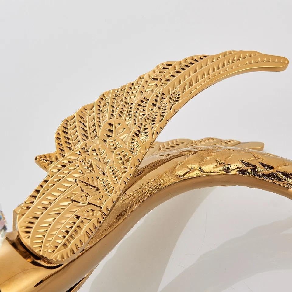 Suguword Waschtischarmatur mit Schwanendesign Einloch-Deckmontagehahn Modern für Badezimmer Gold A,