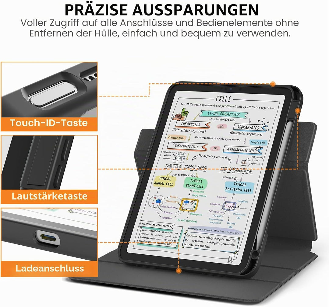 DINGGUAGUA Hülle für iPad 10 Generation 10.9 Zoll 2022 A2757/A2777,Hülle Abnehmbares Transparentes m