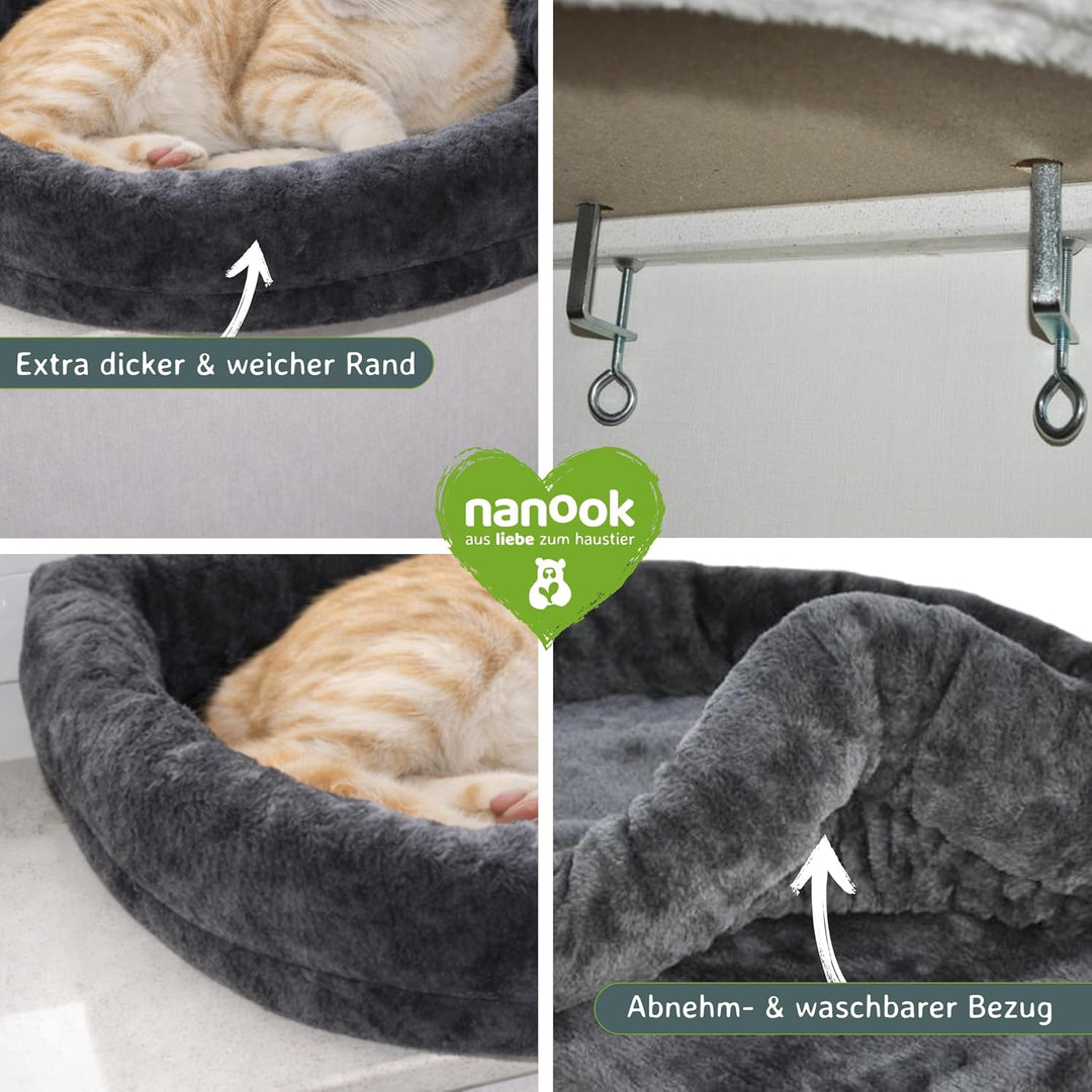 nanook Fenster Liegeplatz Liegemulde Fensterliege für grosse Katzen - Liegekissen - gepolstert - XXL