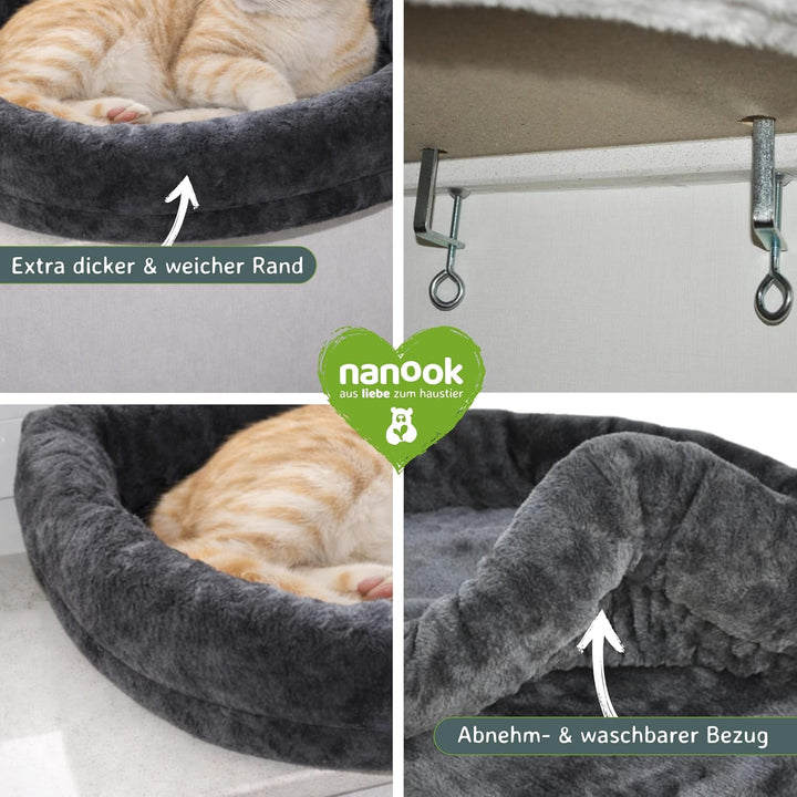nanook Fenster Liegeplatz Liegemulde Fensterliege für grosse Katzen - Liegekissen - gepolstert - XXL