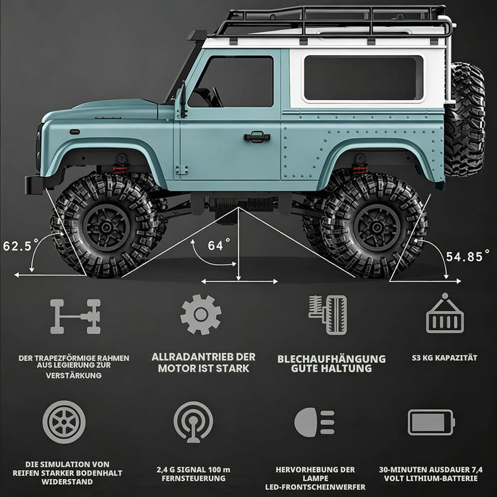 Goolsky Rock Crawler MN-D90 1/12 4WD 2.4G Hochgeschwindigkeitsfernbedienung Geländewagen RC Auto LED