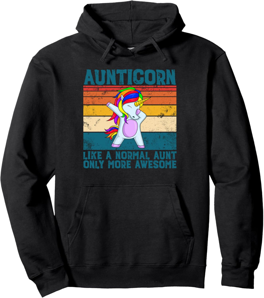 Aunticorn wie eine Tante nur super Retro Dabbing Aunticorn Pullover Hoodie