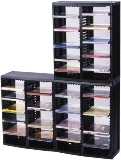 ProfiOffice CD Regal Ständer Turm Media-Rack MR-52S, Aufbewahrung von 52 CDs mit Hüllen, erweiterbar