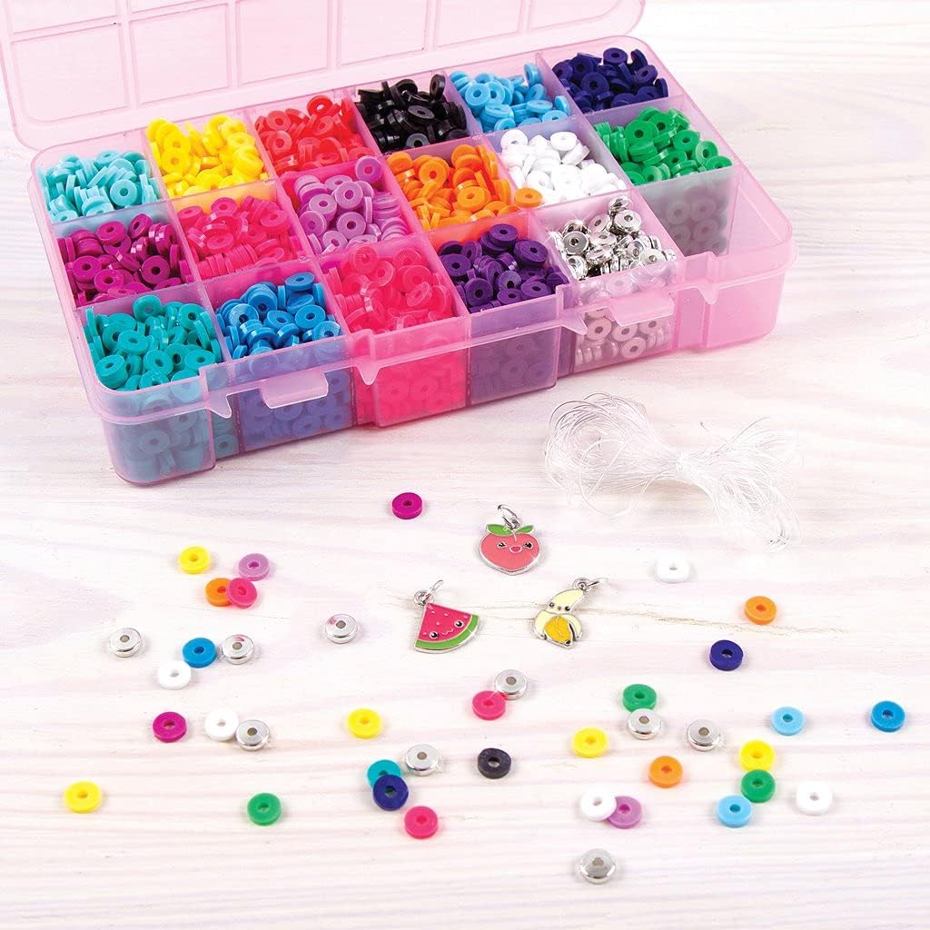 Make It Real 2901704 Heishi-Perlen in Aufbewahrungsbox, Bastelset, DIY Schmuckset, Schmuck selber ba