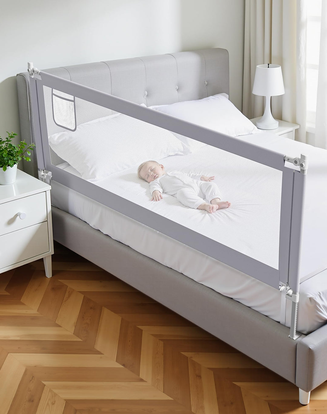 200cm rausfallschutz boxspringbett, Hellgrau (1 Stück) Hellgrau‑200cm, Hellgrau‑200cm