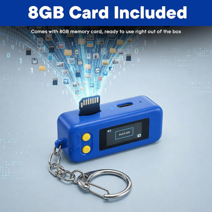 Keychain Digital Camera, 1080P Mini Kamera with 8GB Karte, Foto und Videoaufzeichnung, 12 Filters an
