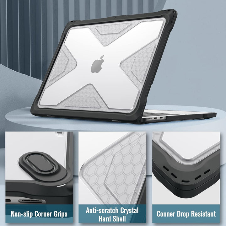 Fintie Hülle Kompatibel mit MacBook Air M2 13.6 Zoll (2022 Freisetzung) A2681, Ganzkörper-Rugged Hyb