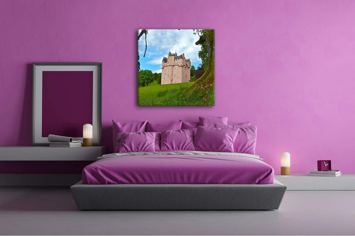 deyoli Festung in Schottland Format: 70x70 als Leinwandbild, Motiv fertig gerahmt auf Echtholzrahmen