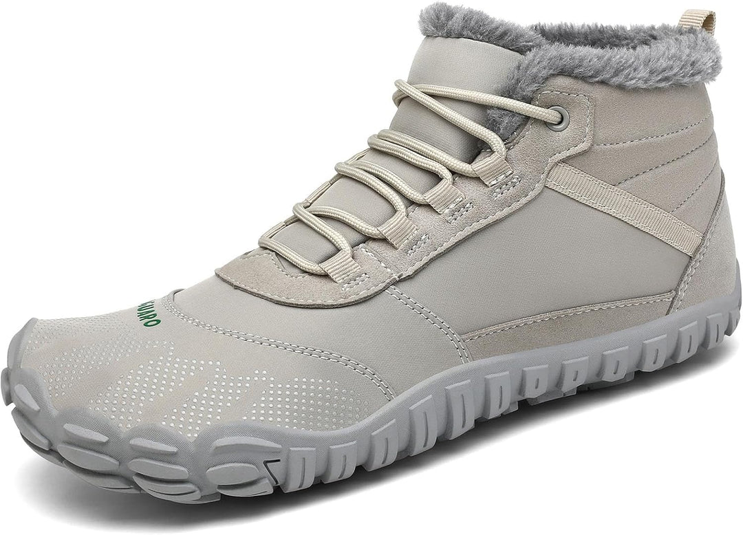 SAGUARO Barfussschuhe Gefüttert Herren Winterschuhe Damen Warm Winterstiefel 36 EU Weiss, 36 EU Weis