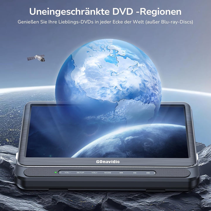 12" Doppel Auto DVD Player mit HDMI-Eingang, Auto Kopfstützen Player für Kinder mit Kopfhörern, unte