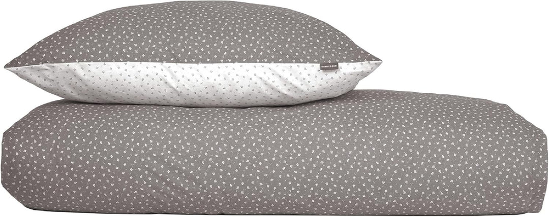 Schiesser Bettwäsche Renforcé,Pure Elegance', Farbe:grau-weiss geblümt, Grösse:135 cm x 200 cm