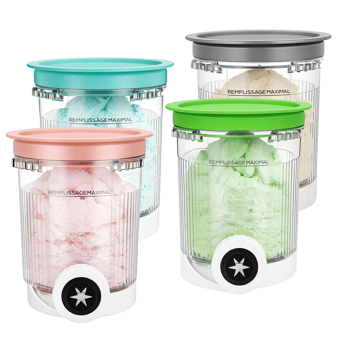 4er Pack Creami Ersatzbecher 480 ML Kompatibel mit Ninja Creami NC700 NC701 NC700EU NC701EU Serie, B