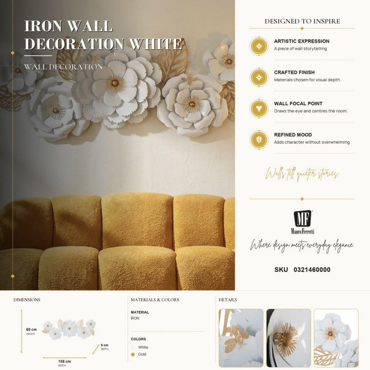 PANNELLO DA MURO WHITE DECOR 158X9X60
