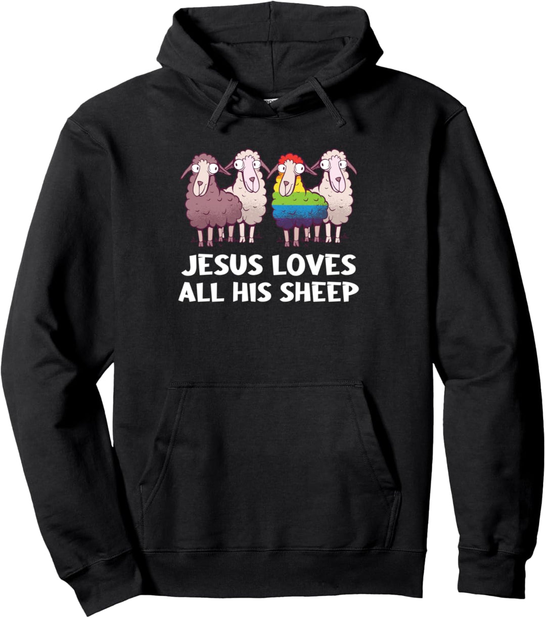 Lgbt Jesus liebt alle seine Schafe Christentum Homosexuell Pullover Hoodie