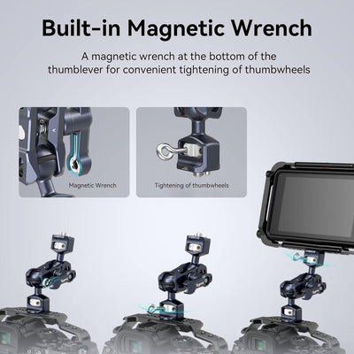 SmallRig Articulating Magic Arm mit 3/8"-16 Locating Pins für ARRI und 1/4"-20 Schraube (mit einzieh