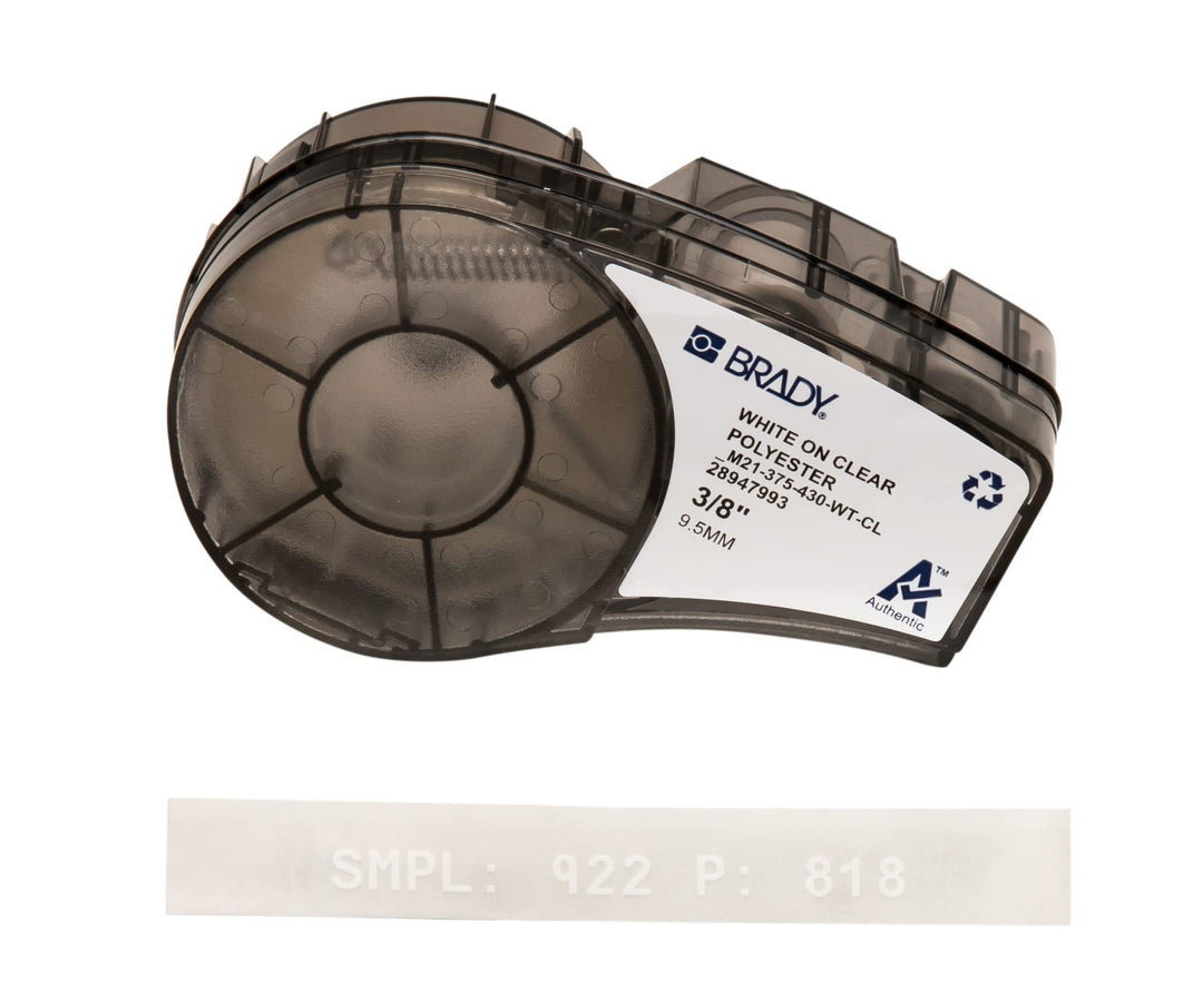 Brady (M21-375-430-WT-CL) Polyesterband für BMP21-PLUS; BMP21-LAB; BMP21 9.53 mm x 6.40 m Weiss auf