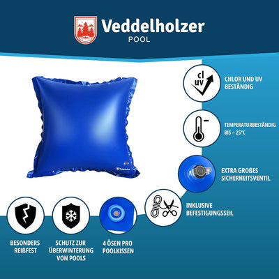 Veddelholzer 4 Mal XXL 120 x 120 cm Luftkissen Poolkissen Winter zur Poolabdeckung. Perfektes Pool Z