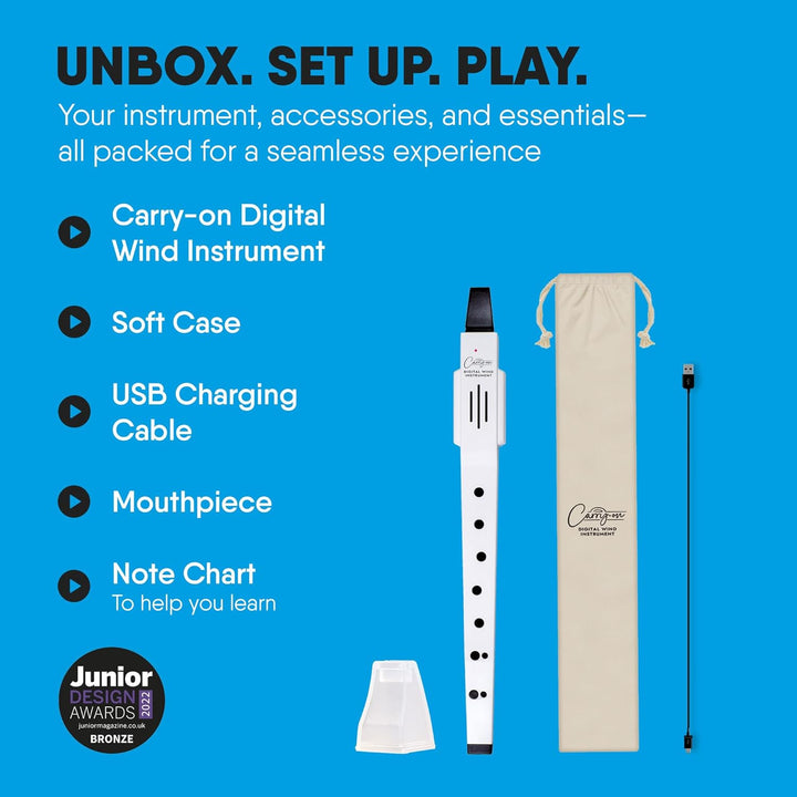 Carry-on by Blackstar Digitales Blasinstrument Weiss - 10 Stimmen, integrierter, wiederaufladbarer U