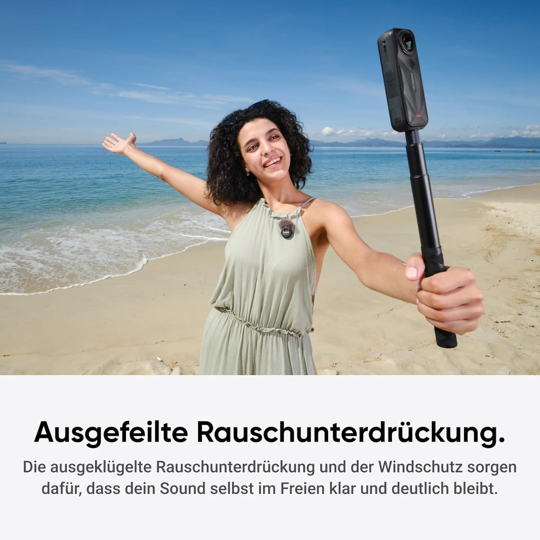 Insta360 Mic Air (1 TX + 1 RX), Rauschunterdrückung, 300 m Reichweite, Drahtloses Mikrofon für iPhon