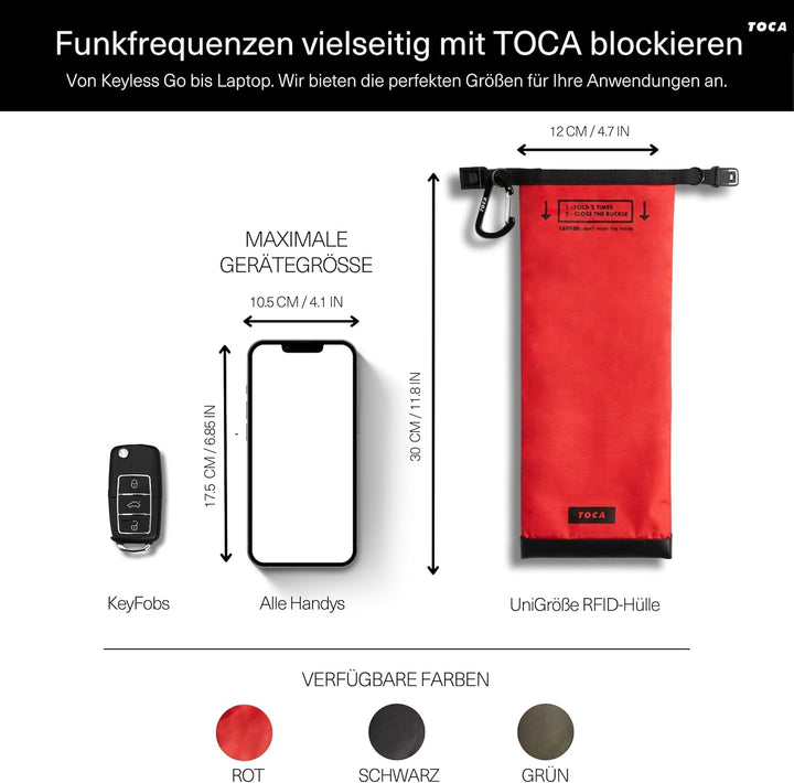 TOCA No Signal Sleeve - RFID-Blocker & Anti-Tracking Faraday-Tasche, Datenschutz Handy-Hülle, EMF Ab