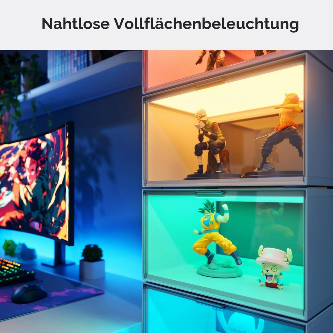 Nanoleaf Smart LED Schuhboxen Erweiterungspack, 1 Stapelbare transparente Vitrine für Figuren & Deko