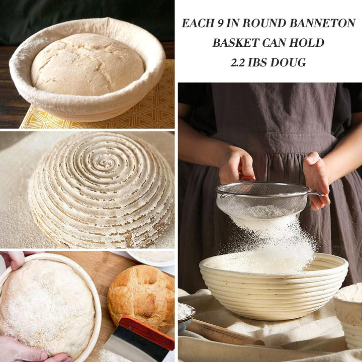 Brotgärkörbe, Banneton-Korb, Sauerteig-Gärkörbe, Gärkörbe mit Einlagen, für professionelle und priva