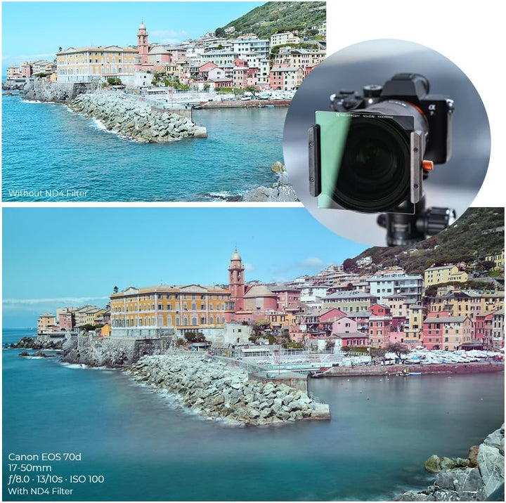 K&F CONCEPT Nano-X Rechteckfilter ND4(2 Stop) 100x100mm Square Filter Graufilter aus Optisches Glas,