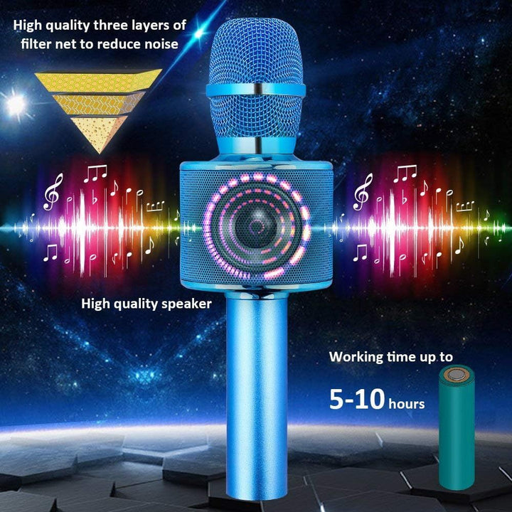 Bluetooth Karaoke Mikrofon Drahtloses,BONAOK Karaoke Mikrophone Echo, Home Party Microfon Kind mit a