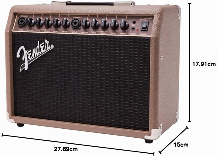 Fender Acoustasonic 40 – 40W Combo Verstärker – Geeignet für elektroakustische Gitarre &amp; Mikrofon –