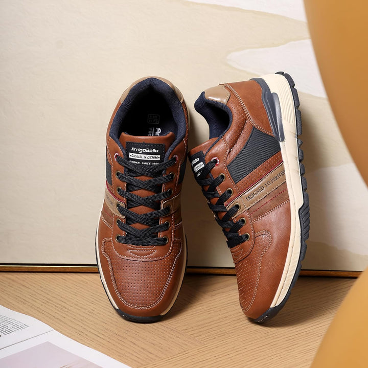 ARRIGO BELLO Freizeitschuhe Herren Sneaker PU Leder Walkingschuhe Atmungsaktive Athletic Formal Clas