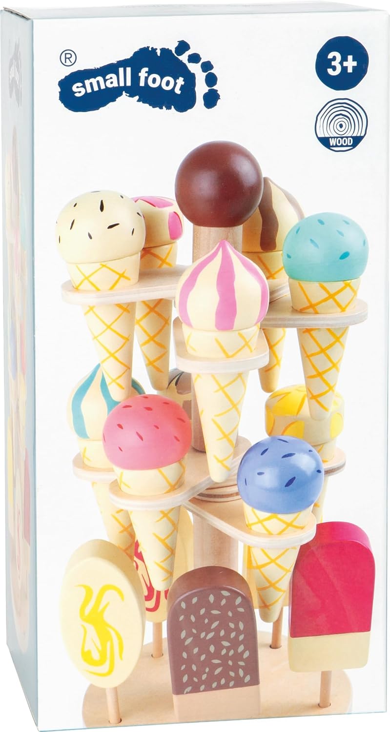 small foot Beweglicher Eisständer aus Holz, Zubehör für Kaufmannsladen und Kinderküche, ab 3 Jahren,